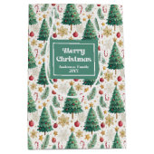 Trendy kerstboom cadeautas tas bewerkbare lay-out (Voorkant)
