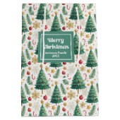 Trendy kerstboom cadeautas tas bewerkbare lay-out (Achterkant)