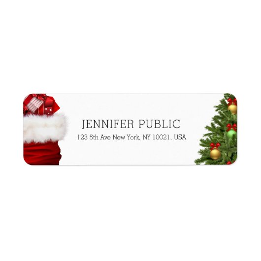 Trendy kerstboom Gifts Elegant Sjabloon Etiket (Voorkant)