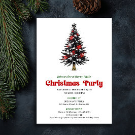 Trendy Kerstboom Kerstfeest Verzameling Kaart