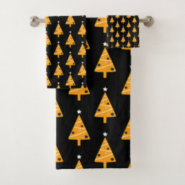Trendy kerstboom naadloos patroon bad handdoek