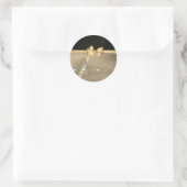 Trendy Kerstboom, Nep Gouden Boog Ronde Sticker (Tas)