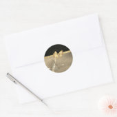 Trendy Kerstboom, Nep Gouden Boog Ronde Sticker (Envelop)