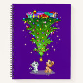 Trendy kerstboom Rich Plum notebook by Mei Yu Notitieboek (Voorkant)