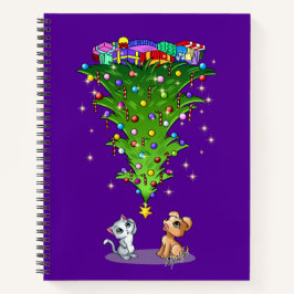 Trendy kerstboom Rich Plum notebook by Mei Yu Notitieboek