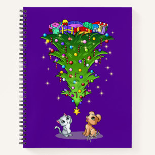 Trendy kerstboom Rich Plum notebook by Mei Yu Notitieboek