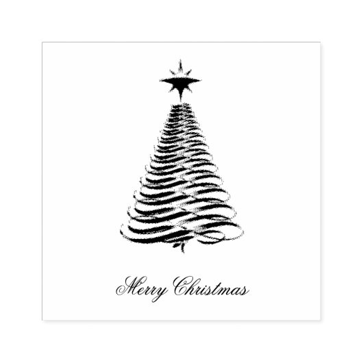 Trendy kerstboomkunst rubberstempel (Afrduk)