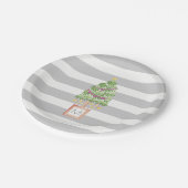 Trendy kerstboommonogram, vakantiedagen papieren bordje (Gekanteld)