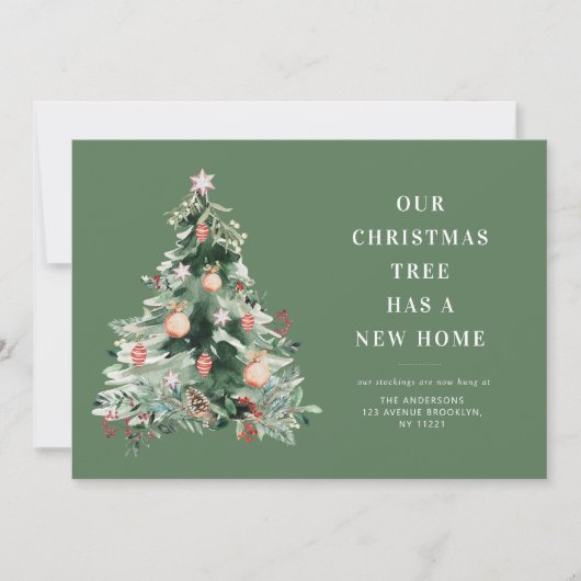 Trendy kerstboomvakantie ontroerende aankondiging (Voorkant)