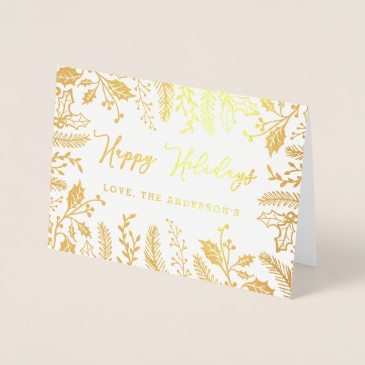 Trendy kerstfeest folie kaarten (Voorkant)