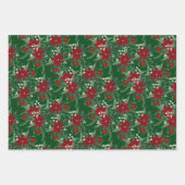 Trendy kerstflorale illustraties 4 foto inpakpapier vel (Voorkant 3)