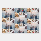 Trendy kerstflorale illustraties 4 foto inpakpapier vel (Voorkant 2)