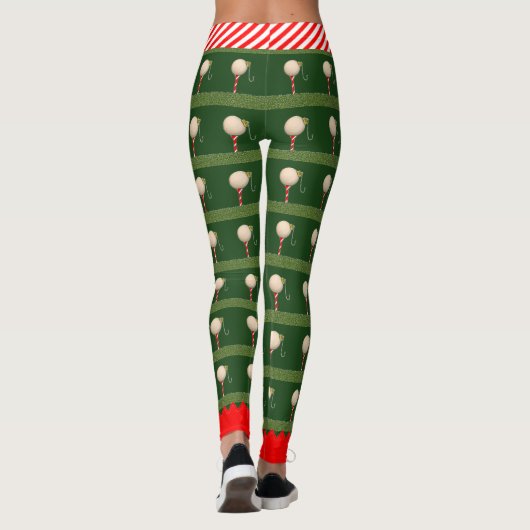 Trendy kerstgolf-Leggings Leggings (Achterkant)