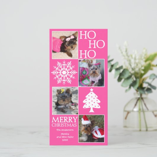 Trendy kerstkaart (Staand voorkant)