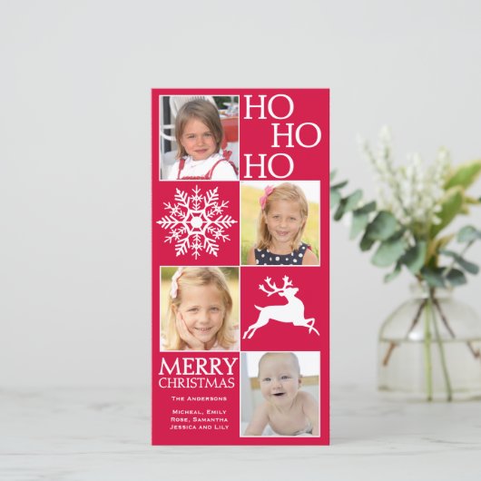 Trendy kerstkaart (Staand voorkant)