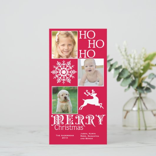 Trendy kerstkaart (Staand voorkant)