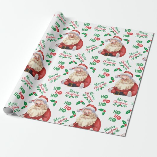 Trendy  kerstkalligrafie cadeaupapier (Uitgerold)