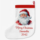 Trendy Kerstman Waterverf Kerstkous Grote Kerstsok (Achterkant)