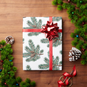 Trendy Kerstmis Dennenkegels en Takken Cadeaupapier