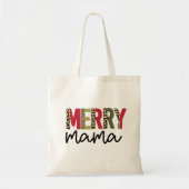 Trendy Kerstmis Kleur Blok Leopard Merry Mama Tote Bag (Voorkant)