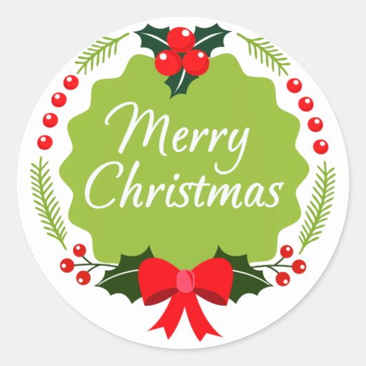 Trendy Kerstmis Krans Sticker (Voorkant)