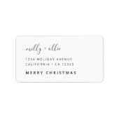 Trendy Kerstmis Modern Stijlvol Groen en Wit Etiket (Voorkant)