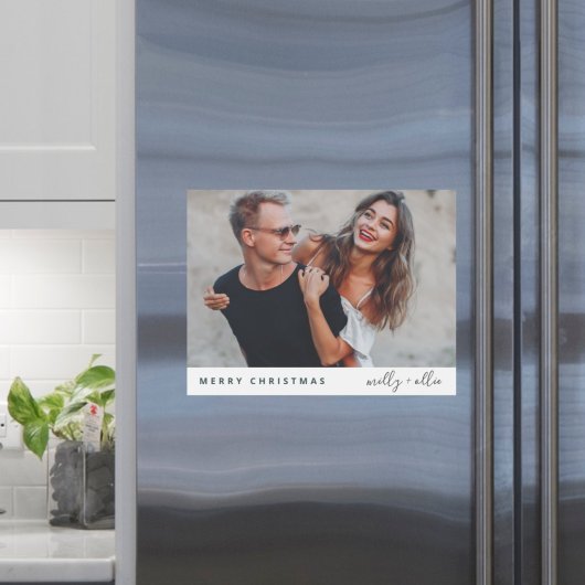 Trendy Kerstmis Modern Stylish Couple Magnet Kaart