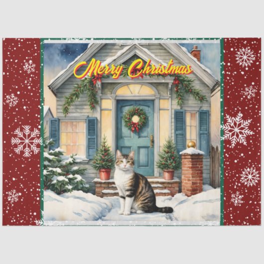 Trendy Kerstmis Mooie vakantie Collectie Tissuepapier (Voorkant)