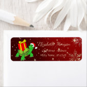 Trendy Kerstmis, Schildpad, Kerstman Hoed,Cadeau Etiket (Insitu)