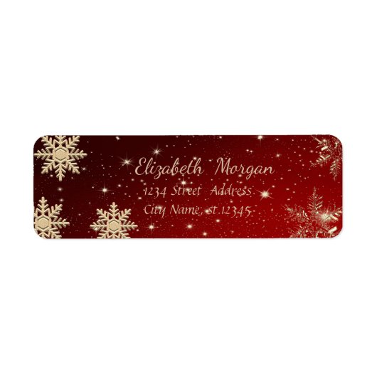 Trendy Kerstmis,Sneeuwvlokken,Rood Etiket (Voorkant)