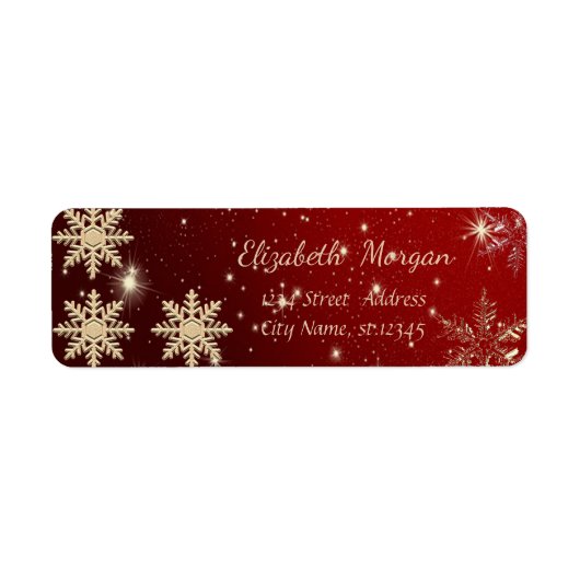 Trendy Kerstmis,Sneeuwvlokken,Rood Etiket (Voorkant)