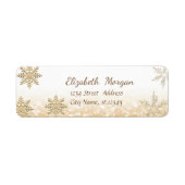 Trendy Kerstmis, Snowflakes, Glittery Etiket (Voorkant)