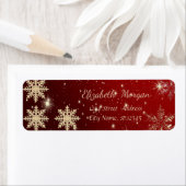 Trendy Kerstmis, Snowflakes, Rood Etiket (Insitu)