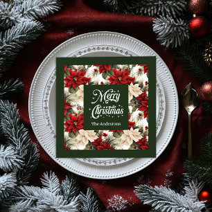 Trendy Kerstmutsdoeken Met Eigen Naam Poinsettia Servet