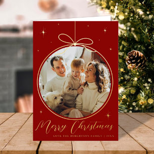 Trendy kerstornament Photo Lijst Real Folie Feestdagenkaart