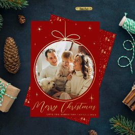 Trendy kerstornament Photo Lijst Real Folie Feestdagenkaart