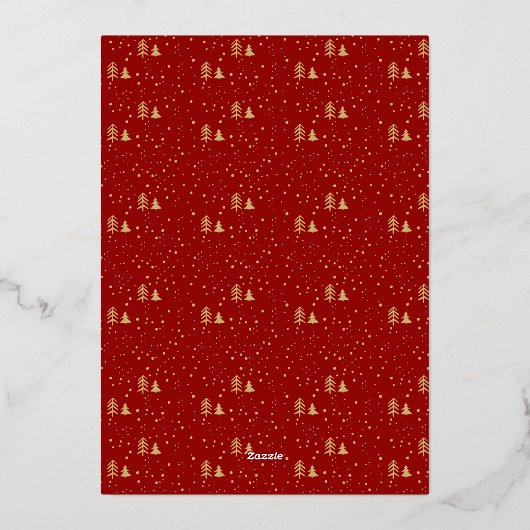 Trendy kerstornament Photo Lijst Real Folie Feestdagenkaart (Achterkant)