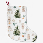 Trendy kerstpatroon | WATERVERF Kleine Kerstsok (Voorkant)