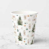 Trendy kerstpatroon | WATERVERF Papieren Bekers (Voorkant)