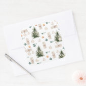Trendy kerstpatroon | WATERVERF Vierkante Sticker (Envelop)