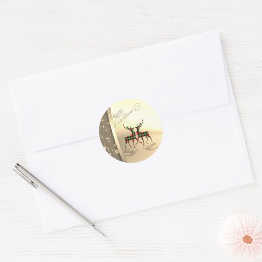 Trendy Kerstrendierbuffels Ronde Sticker (Envelop)