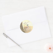 Trendy kerstrenrendiertje, Faux Gold Ronde Sticker (Envelop)