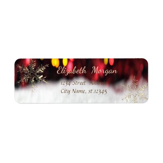 Trendy kerstsnowflakes etiket (Voorkant)