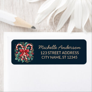 Trendy Kerststok met Hulstblaadjes Retouradres Etiket