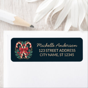 Trendy Kerststok met Hulstblaadjes Retouradres Etiket