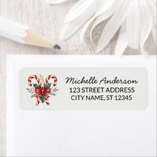 Trendy Kerststok met Hulstblaadjes Retouradres Etiket