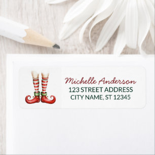 Trendy Kerstvakantie Elf Voeten Retouradres Etiket