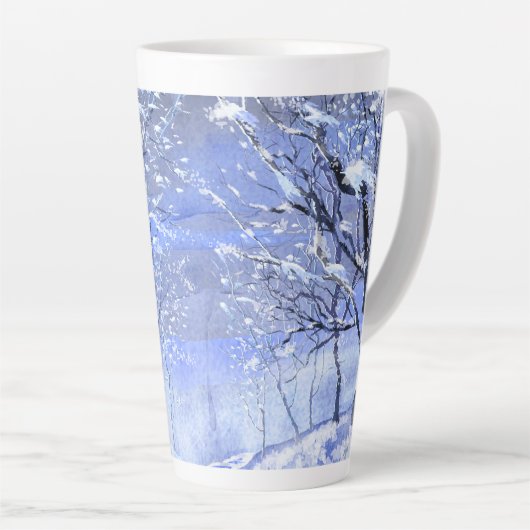 Trendy Kerstwinter Bossen Latte Mok (Rechterhoek)