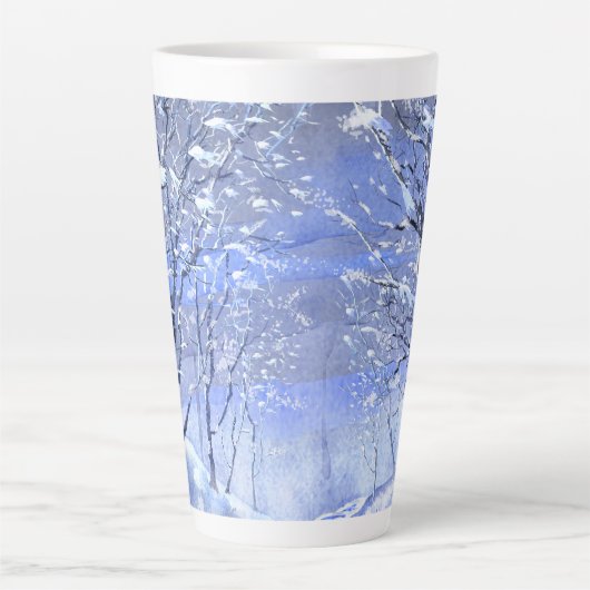 Trendy Kerstwinter Bossen Latte Mok (Voorkant)