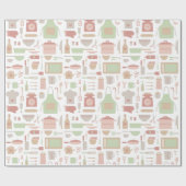 Trendy Keuken Kookgerei Patroon Cadeaupapier (Vlak)